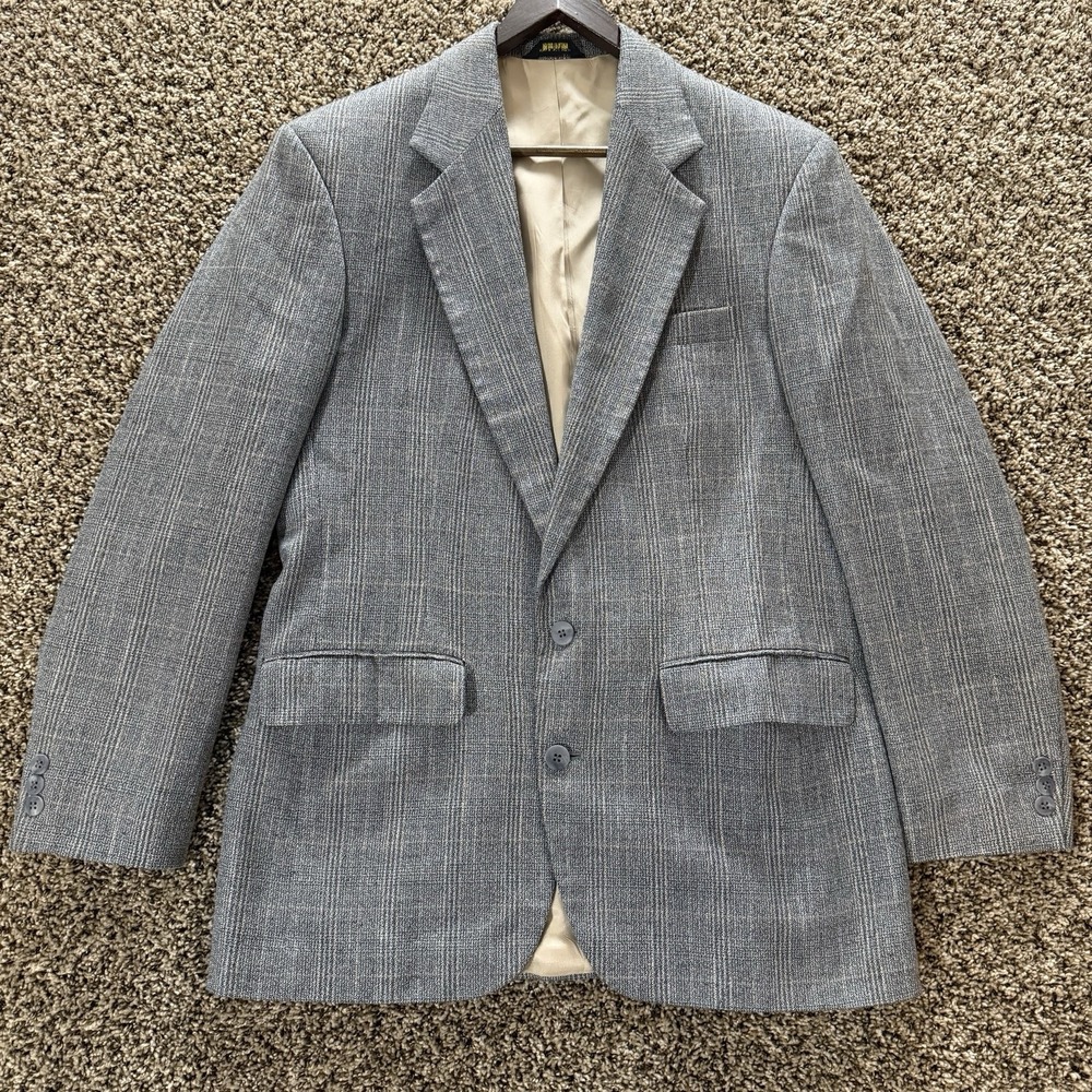 Vintage Haggar Gallery Gray Tweed Blazer Sport Coat 40R Old Money Ivy USA Made